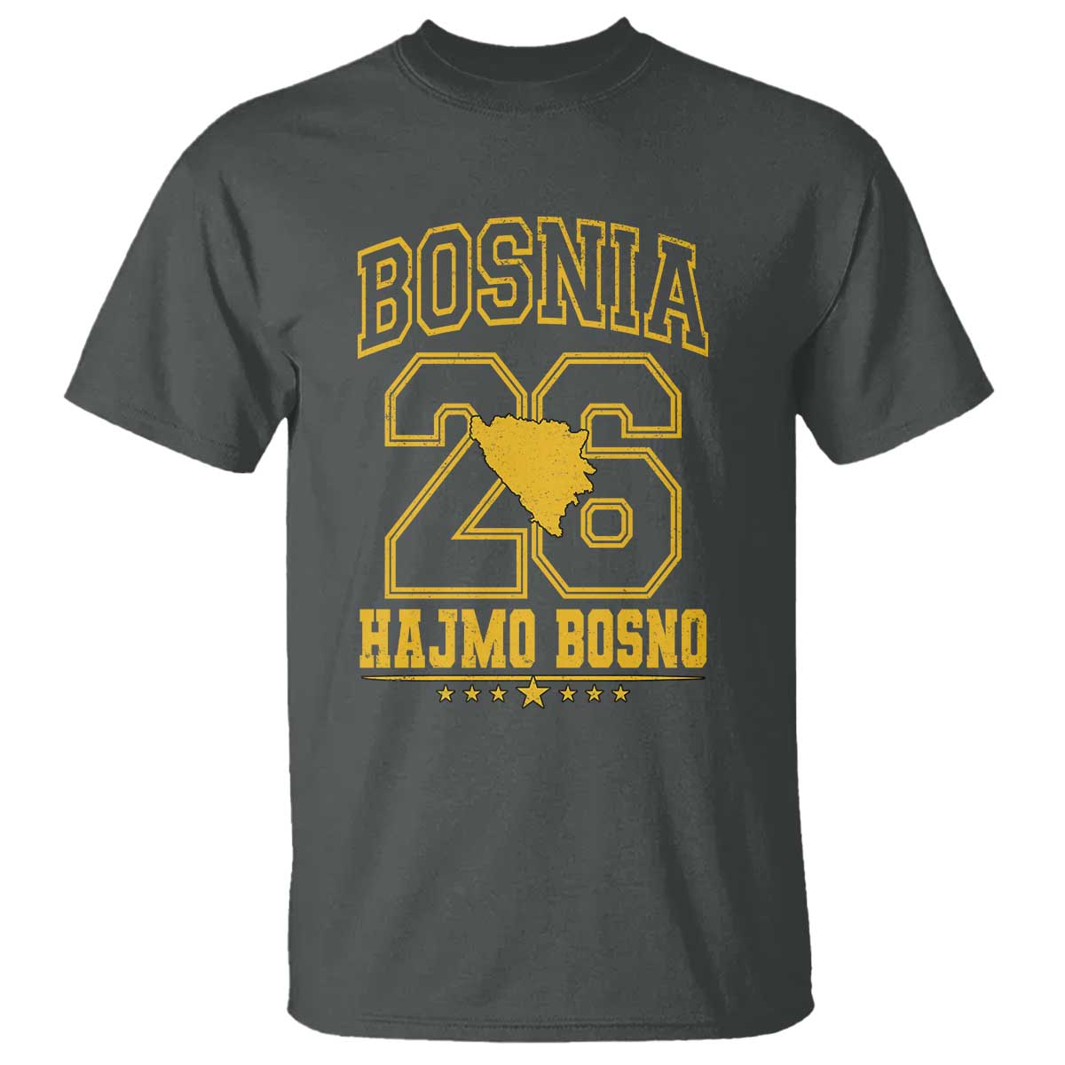 Lets Go Bosnia 2026 Hajmo Bosno Vintage Varsity Sports Style T Shirt Bosnia Herzegovina Map Soccer Lover Football Fan