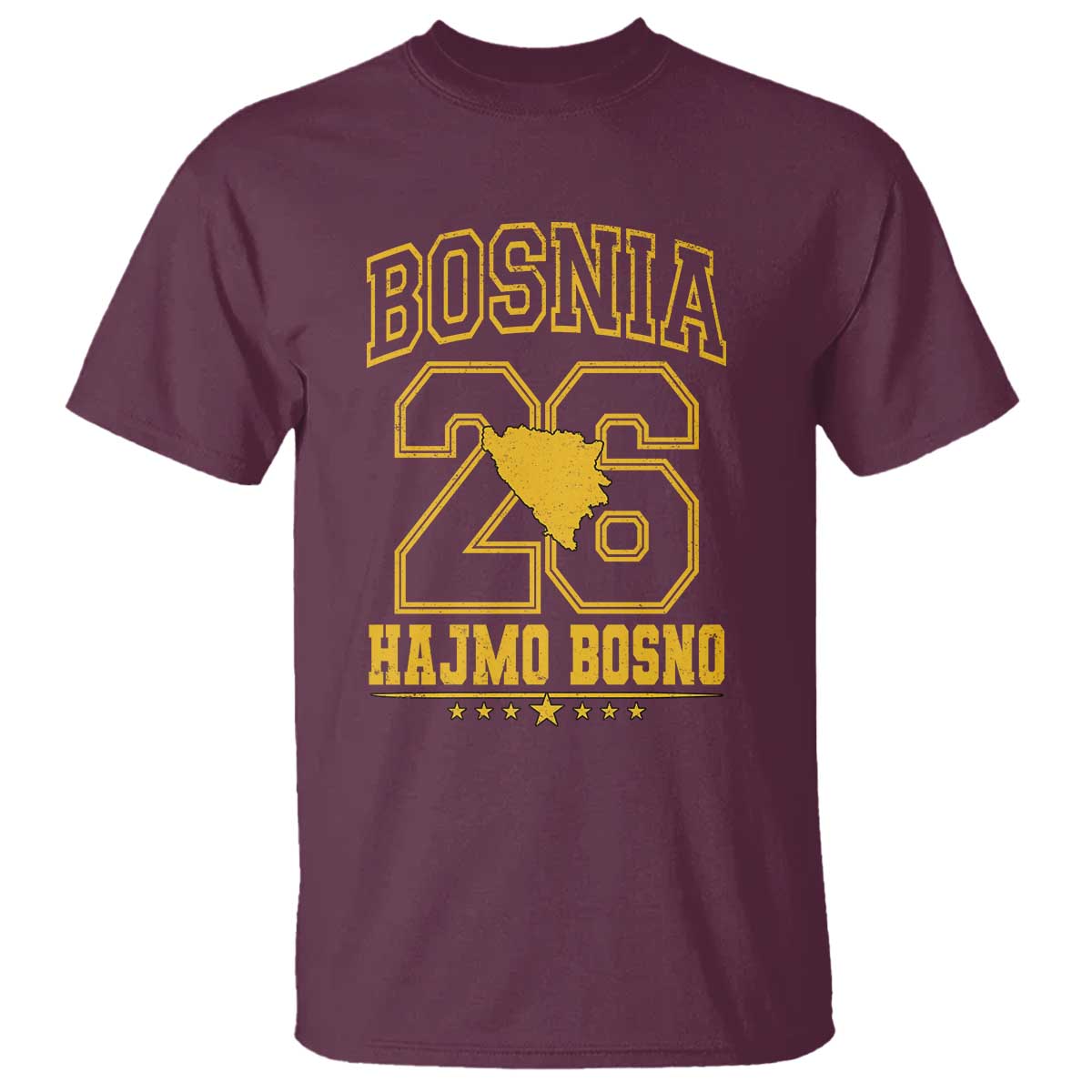 Lets Go Bosnia 2026 Hajmo Bosno Vintage Varsity Sports Style T Shirt Bosnia Herzegovina Map Soccer Lover Football Fan