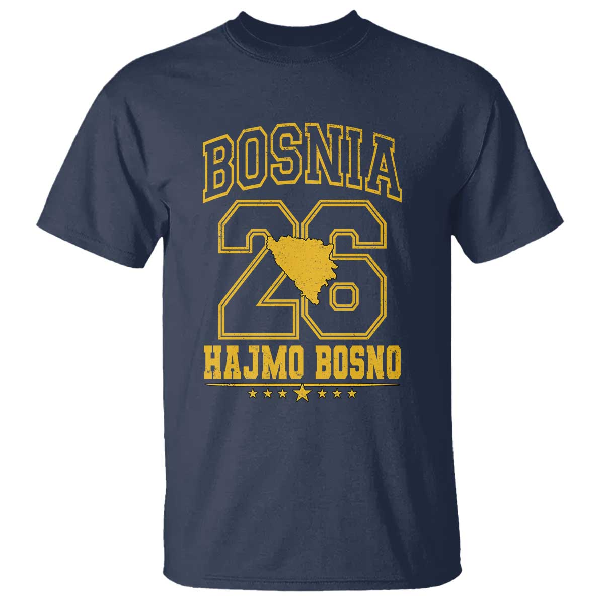 Lets Go Bosnia 2026 Hajmo Bosno Vintage Varsity Sports Style T Shirt Bosnia Herzegovina Map Soccer Lover Football Fan