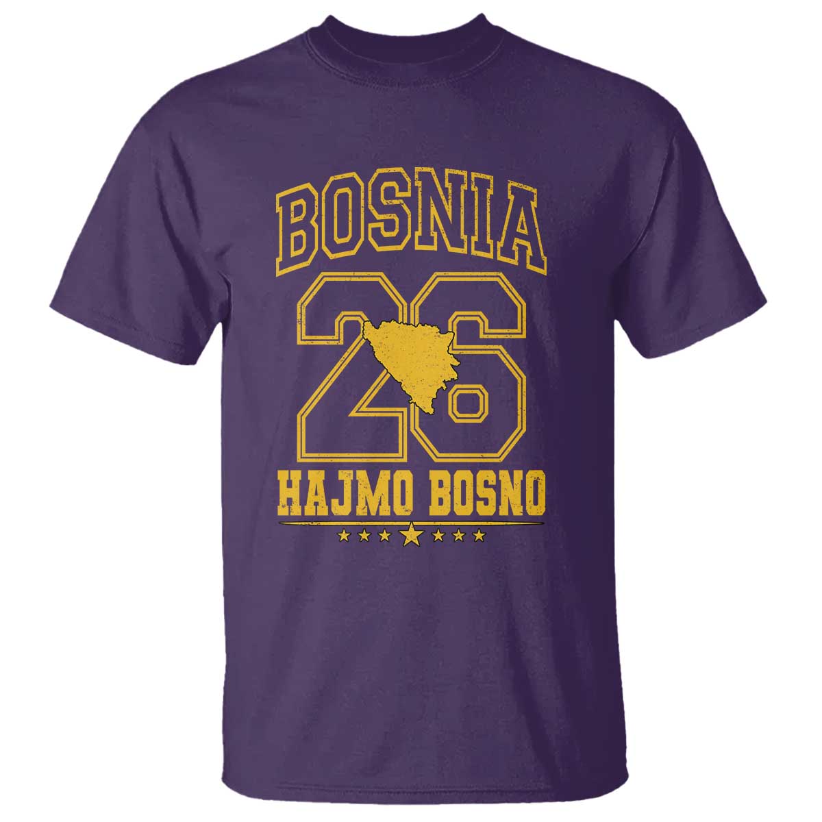 Lets Go Bosnia 2026 Hajmo Bosno Vintage Varsity Sports Style T Shirt Bosnia Herzegovina Map Soccer Lover Football Fan
