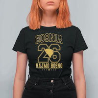 Lets Go Bosnia 2026 Hajmo Bosno Vintage Varsity Sports Style T Shirt For Women Bosnia Herzegovina Map Soccer Lover Football Fan