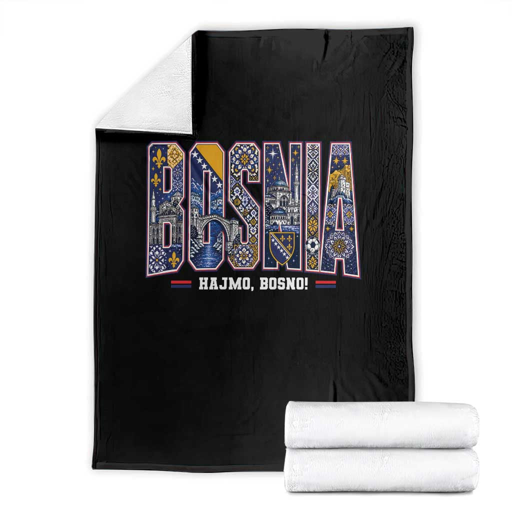 Lets Go Bosnia Heritage Hajmo Bosno Cultural Mosaic Pattern Throw Blanket Bosnia Herzegovina Map Soccer Lover Football Fan