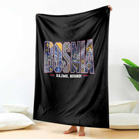 Lets Go Bosnia Heritage Hajmo Bosno Cultural Mosaic Pattern Throw Blanket Bosnia Herzegovina Map Soccer Lover Football Fan