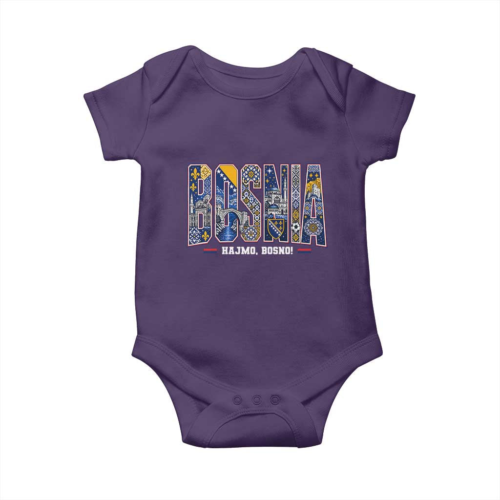 Lets Go Bosnia Heritage Hajmo Bosno Cultural Mosaic Pattern Baby Onesie Bosnia Herzegovina Map Soccer Lover Football Fan