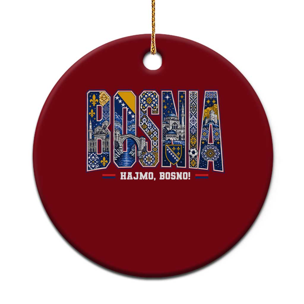 Lets Go Bosnia Heritage Hajmo Bosno Cultural Mosaic Pattern Ceramic Ornament Bosnia Herzegovina Map Soccer Lover Football Fan