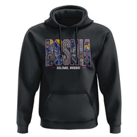 Lets Go Bosnia Heritage Hajmo Bosno Cultural Mosaic Pattern Hoodie Bosnia Herzegovina Map Soccer Lover Football Fan