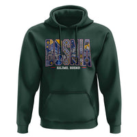 Lets Go Bosnia Heritage Hajmo Bosno Cultural Mosaic Pattern Hoodie Bosnia Herzegovina Map Soccer Lover Football Fan