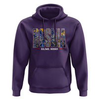 Lets Go Bosnia Heritage Hajmo Bosno Cultural Mosaic Pattern Hoodie Bosnia Herzegovina Map Soccer Lover Football Fan