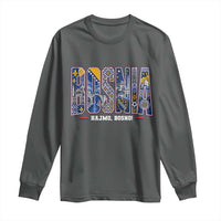 Lets Go Bosnia Heritage Hajmo Bosno Cultural Mosaic Pattern Long Sleeve Shirt Bosnia Herzegovina Map Soccer Lover Football Fan