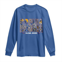 Lets Go Bosnia Heritage Hajmo Bosno Cultural Mosaic Pattern Long Sleeve Shirt Bosnia Herzegovina Map Soccer Lover Football Fan