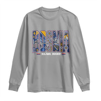 Lets Go Bosnia Heritage Hajmo Bosno Cultural Mosaic Pattern Long Sleeve Shirt Bosnia Herzegovina Map Soccer Lover Football Fan