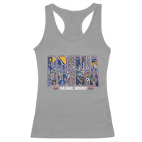 Lets Go Bosnia Heritage Hajmo Bosno Cultural Mosaic Pattern Racerback Tank Top Bosnia Herzegovina Map Soccer Lover Football Fan
