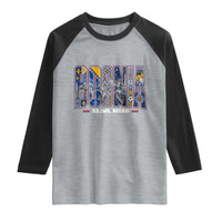 Lets Go Bosnia Heritage Hajmo Bosno Cultural Mosaic Pattern Raglan Shirt Bosnia Herzegovina Map Soccer Lover Football Fan