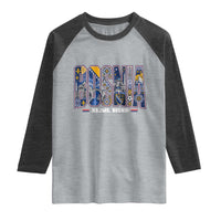 Lets Go Bosnia Heritage Hajmo Bosno Cultural Mosaic Pattern Raglan Shirt Bosnia Herzegovina Map Soccer Lover Football Fan