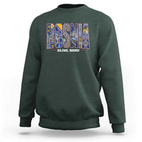 Lets Go Bosnia Heritage Hajmo Bosno Cultural Mosaic Pattern Sweatshirt Bosnia Herzegovina Map Soccer Lover Football Fan