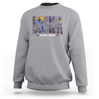 Lets Go Bosnia Heritage Hajmo Bosno Cultural Mosaic Pattern Sweatshirt Bosnia Herzegovina Map Soccer Lover Football Fan