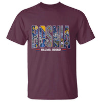 Lets Go Bosnia Heritage Hajmo Bosno Cultural Mosaic Pattern T Shirt Bosnia Herzegovina Map Soccer Lover Football Fan