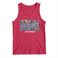 Lets Go Bosnia Heritage Hajmo Bosno Cultural Mosaic Pattern Tank Top Bosnia Herzegovina Map Soccer Lover Football Fan