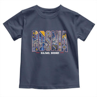 Lets Go Bosnia Heritage Hajmo Bosno Cultural Mosaic Pattern Toddler T Shirt Bosnia Herzegovina Map Soccer Lover Football Fan