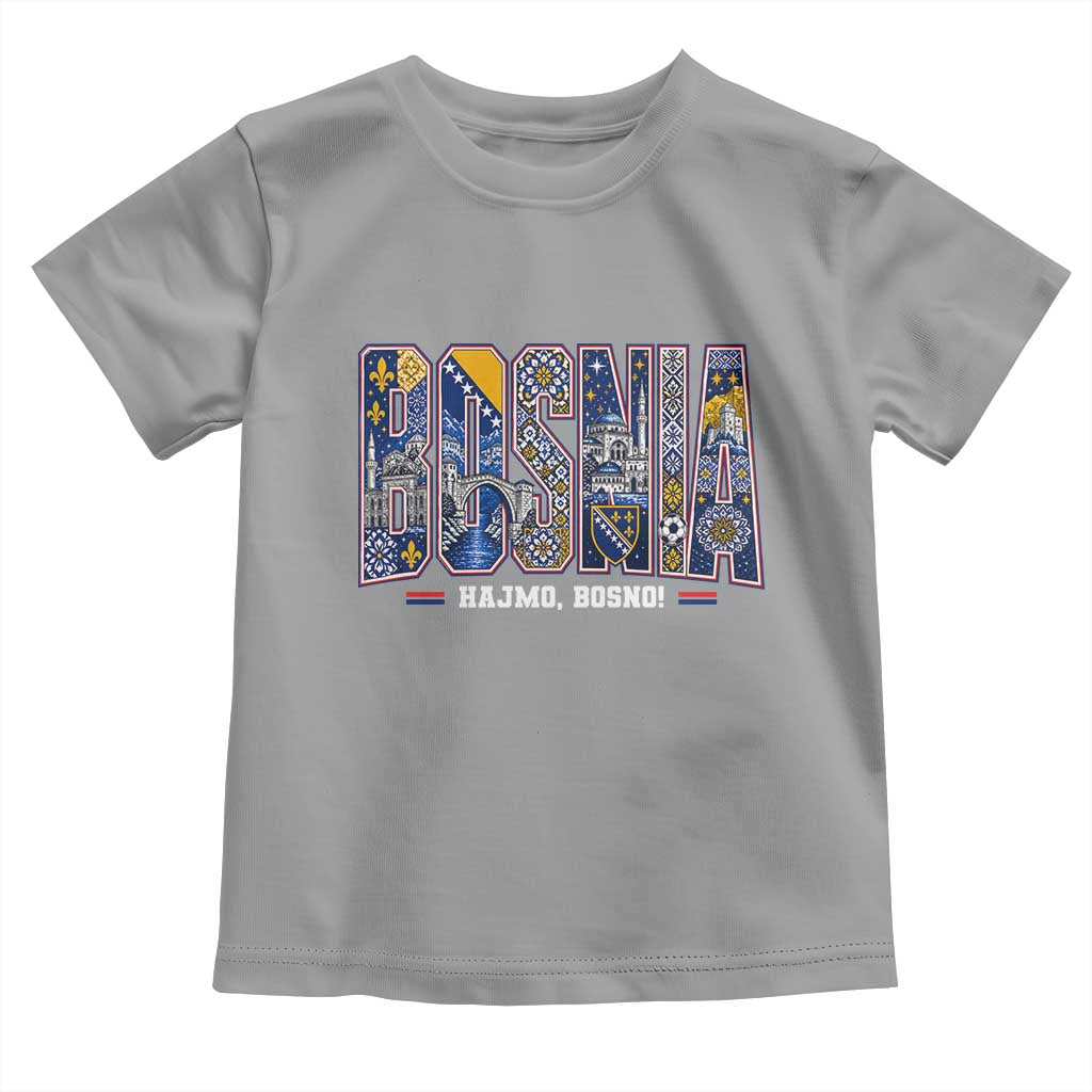 Lets Go Bosnia Heritage Hajmo Bosno Cultural Mosaic Pattern Toddler T Shirt Bosnia Herzegovina Map Soccer Lover Football Fan