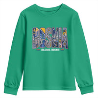 Lets Go Bosnia Heritage Hajmo Bosno Cultural Mosaic Pattern Youth Sweatshirt Bosnia Herzegovina Map Soccer Lover Football Fan