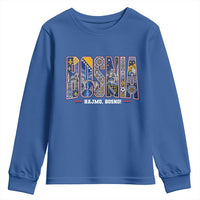 Lets Go Bosnia Heritage Hajmo Bosno Cultural Mosaic Pattern Youth Sweatshirt Bosnia Herzegovina Map Soccer Lover Football Fan