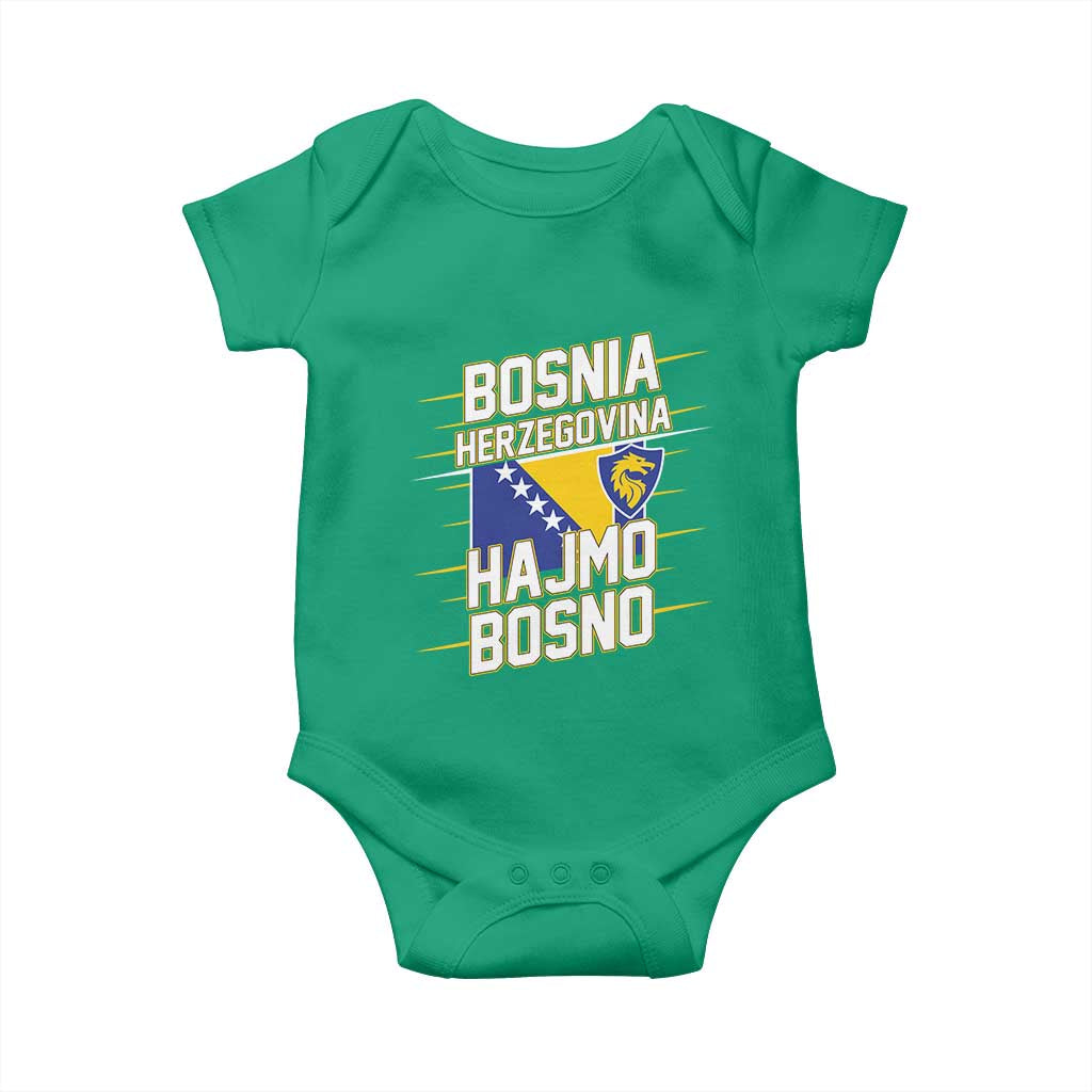Lets Go Bosnia Herzegovina Hajmo Bosno Dragon Shield Baby Onesie Soccer Team Pride Football Fan Heritage