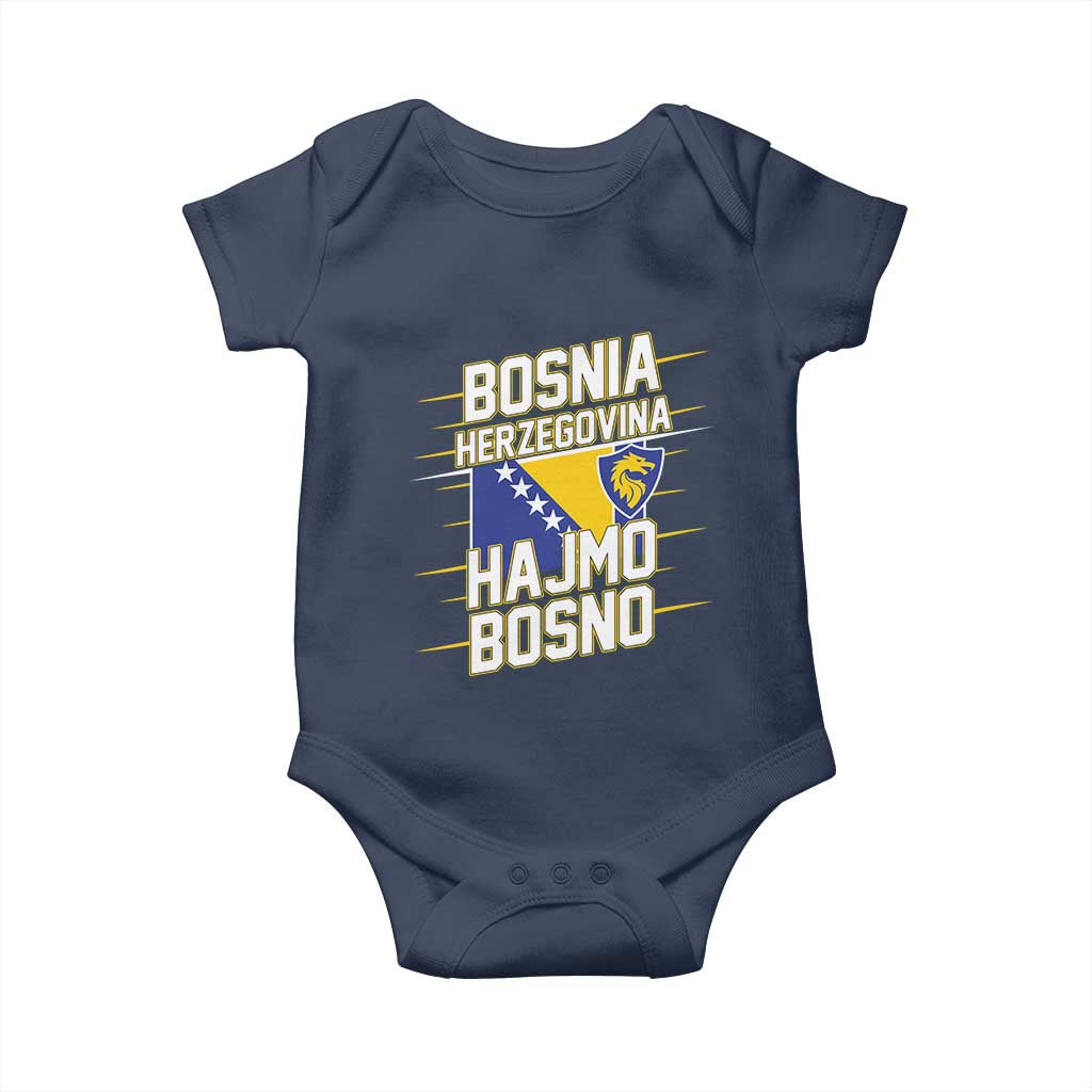 Lets Go Bosnia Herzegovina Hajmo Bosno Dragon Shield Baby Onesie Soccer Team Pride Football Fan Heritage