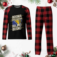 Lets Go Bosnia Herzegovina Hajmo Bosno Dragon Shield Plaid Pajama Set Soccer Team Pride Football Fan Heritage