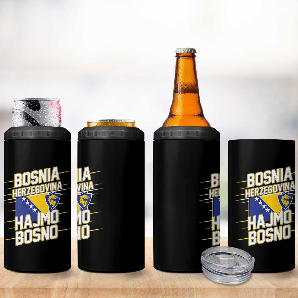 Lets Go Bosnia Herzegovina Hajmo Bosno Dragon Shield 4 in 1 Can Cooler Tumbler Soccer Team Pride Football Fan Heritage
