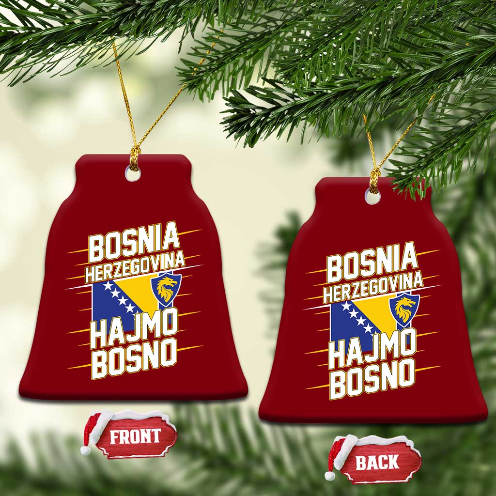 Lets Go Bosnia Herzegovina Hajmo Bosno Dragon Shield Ceramic Ornament Soccer Team Pride Football Fan Heritage
