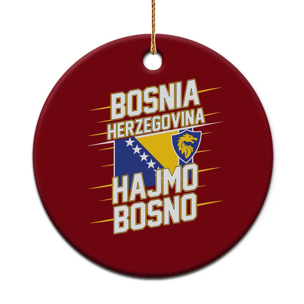 Lets Go Bosnia Herzegovina Hajmo Bosno Dragon Shield Ceramic Ornament Soccer Team Pride Football Fan Heritage