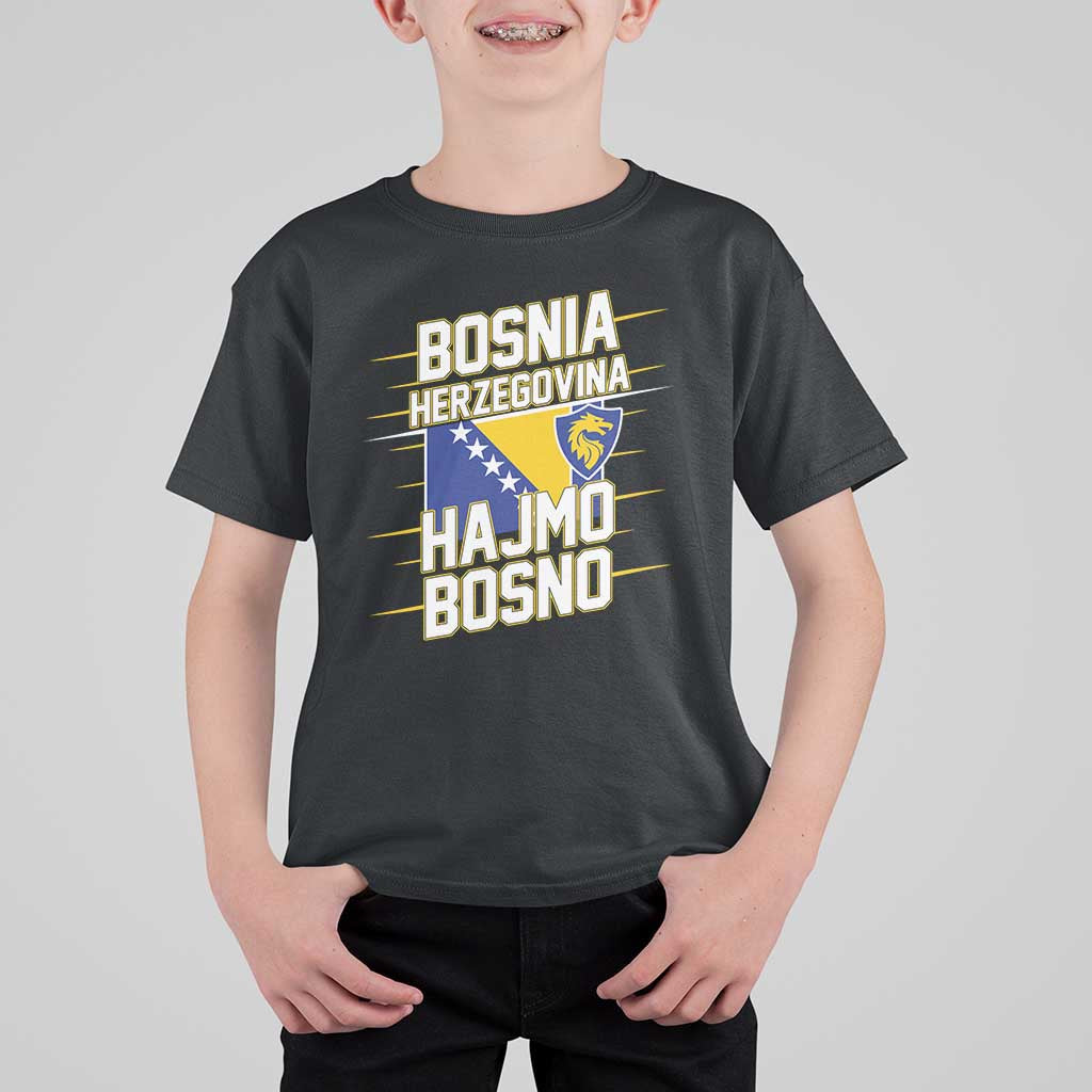 Lets Go Bosnia Herzegovina Hajmo Bosno Dragon Shield T Shirt For Kid Soccer Team Pride Football Fan Heritage