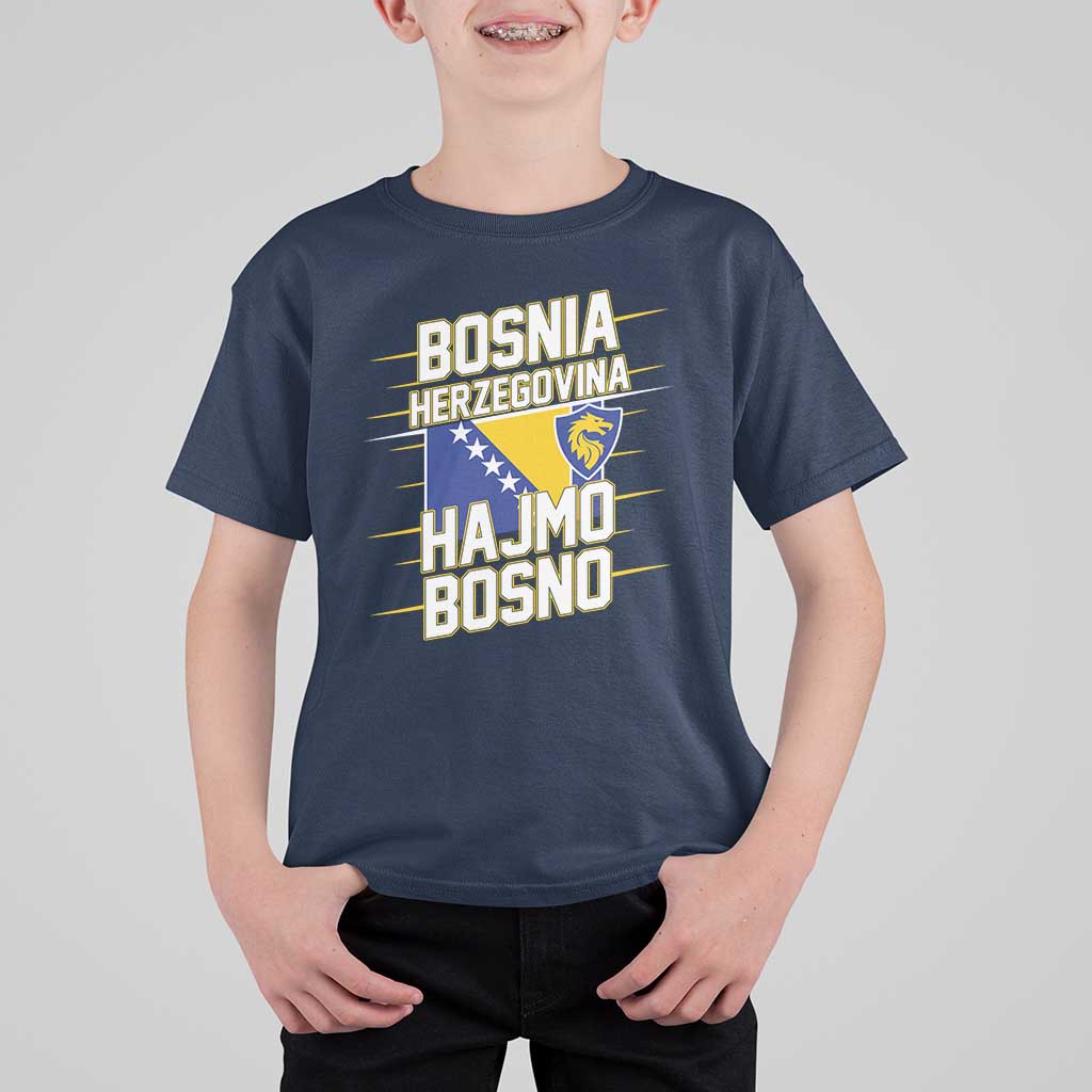 Lets Go Bosnia Herzegovina Hajmo Bosno Dragon Shield T Shirt For Kid Soccer Team Pride Football Fan Heritage