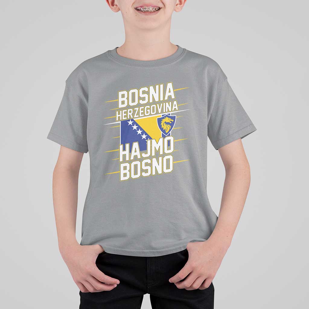 Lets Go Bosnia Herzegovina Hajmo Bosno Dragon Shield T Shirt For Kid Soccer Team Pride Football Fan Heritage
