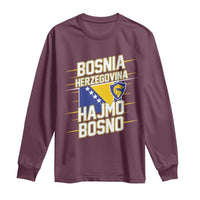 Lets Go Bosnia Herzegovina Hajmo Bosno Dragon Shield Long Sleeve Shirt Soccer Team Pride Football Fan Heritage