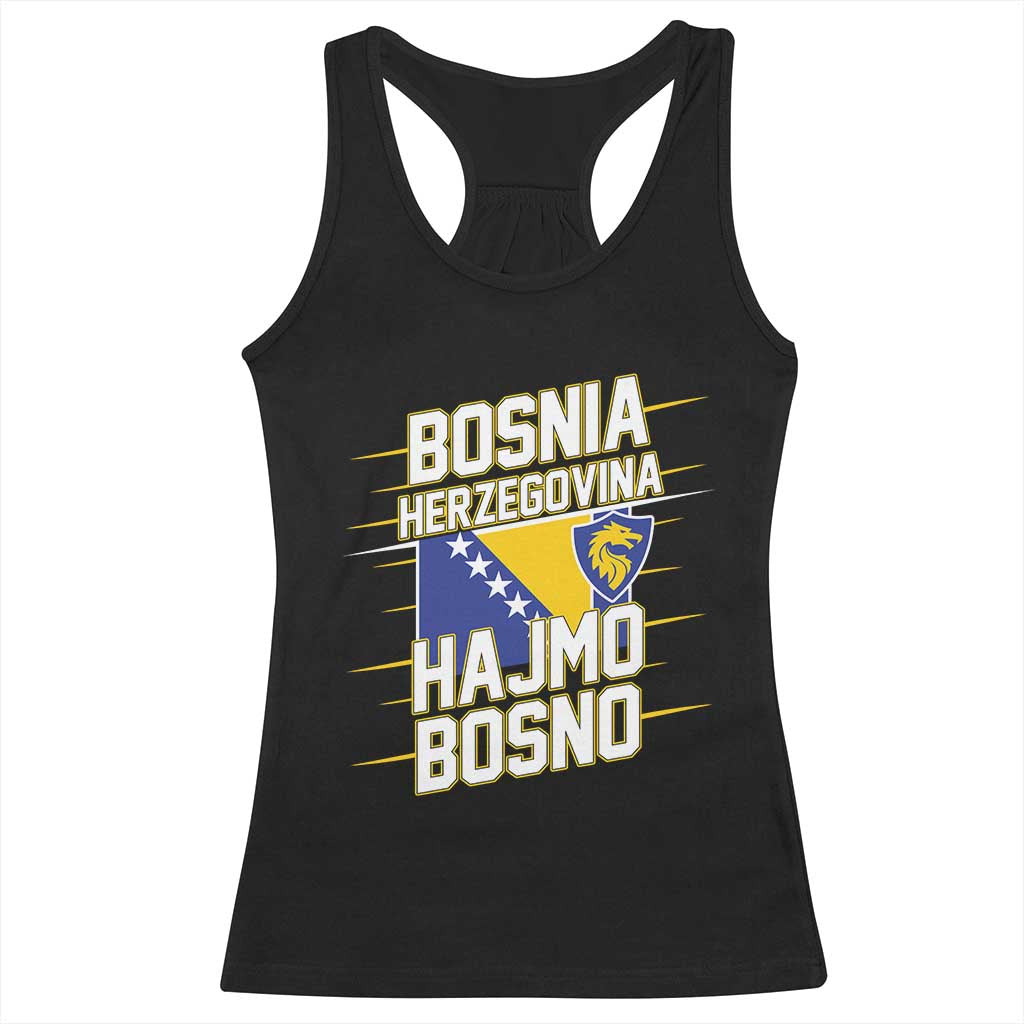 Lets Go Bosnia Herzegovina Hajmo Bosno Dragon Shield Racerback Tank Top Soccer Team Pride Football Fan Heritage