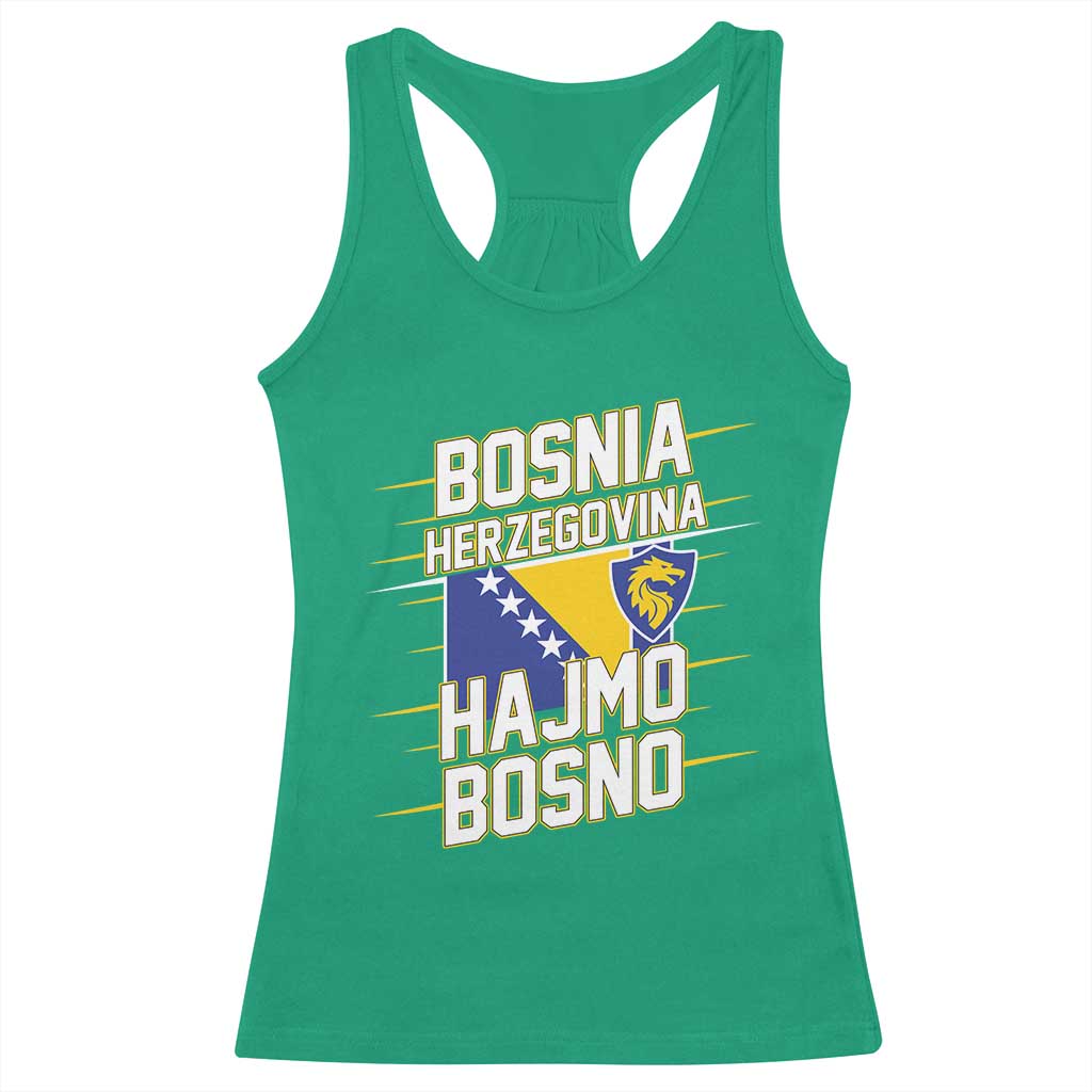 Lets Go Bosnia Herzegovina Hajmo Bosno Dragon Shield Racerback Tank Top Soccer Team Pride Football Fan Heritage