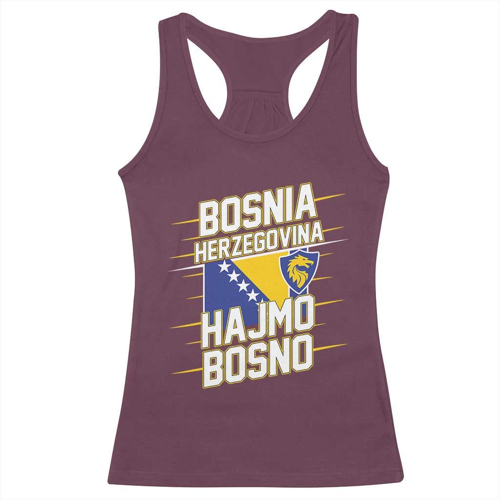 Lets Go Bosnia Herzegovina Hajmo Bosno Dragon Shield Racerback Tank Top Soccer Team Pride Football Fan Heritage