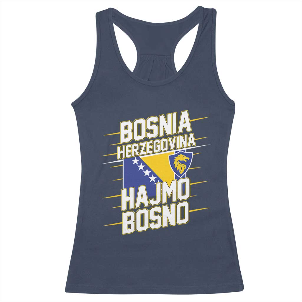 Lets Go Bosnia Herzegovina Hajmo Bosno Dragon Shield Racerback Tank Top Soccer Team Pride Football Fan Heritage