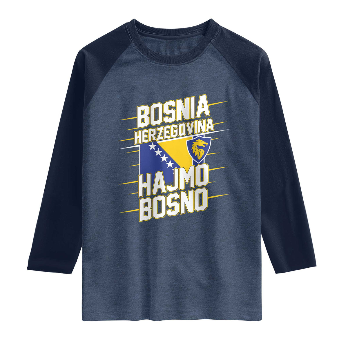 Lets Go Bosnia Herzegovina Hajmo Bosno Dragon Shield Raglan Shirt Soccer Team Pride Football Fan Heritage