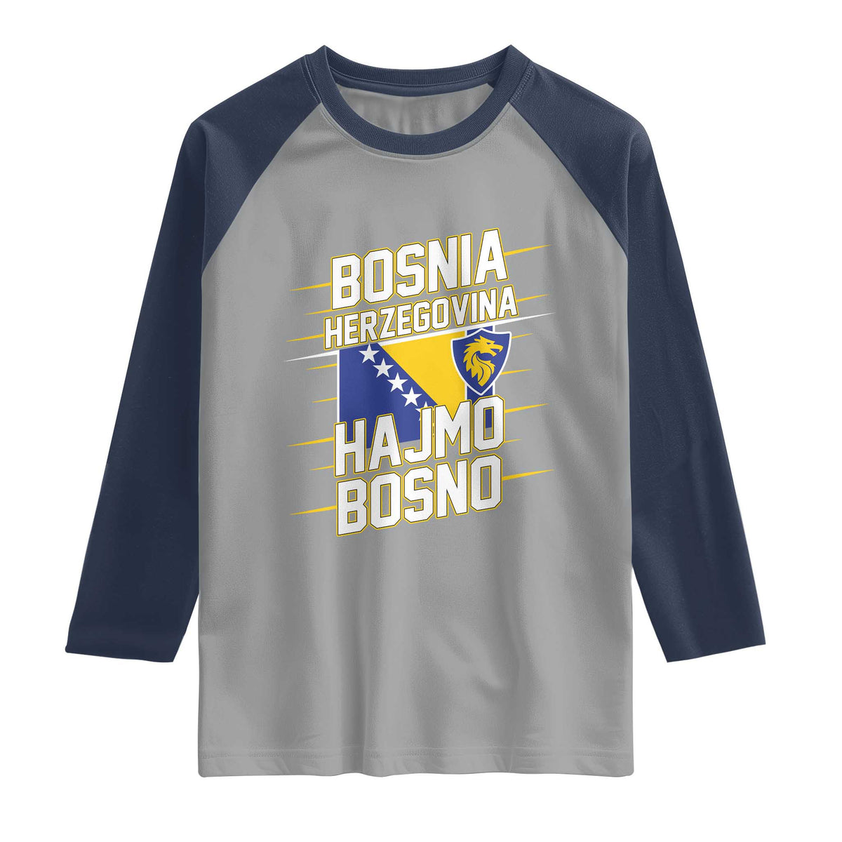 Lets Go Bosnia Herzegovina Hajmo Bosno Dragon Shield Raglan Shirt Soccer Team Pride Football Fan Heritage