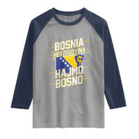 Lets Go Bosnia Herzegovina Hajmo Bosno Dragon Shield Raglan Shirt Soccer Team Pride Football Fan Heritage