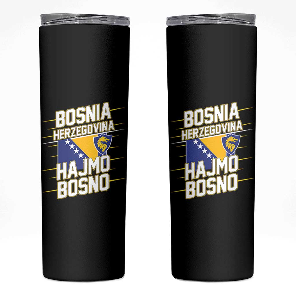 Lets Go Bosnia Herzegovina Hajmo Bosno Dragon Shield Skinny Tumbler Soccer Team Pride Football Fan Heritage