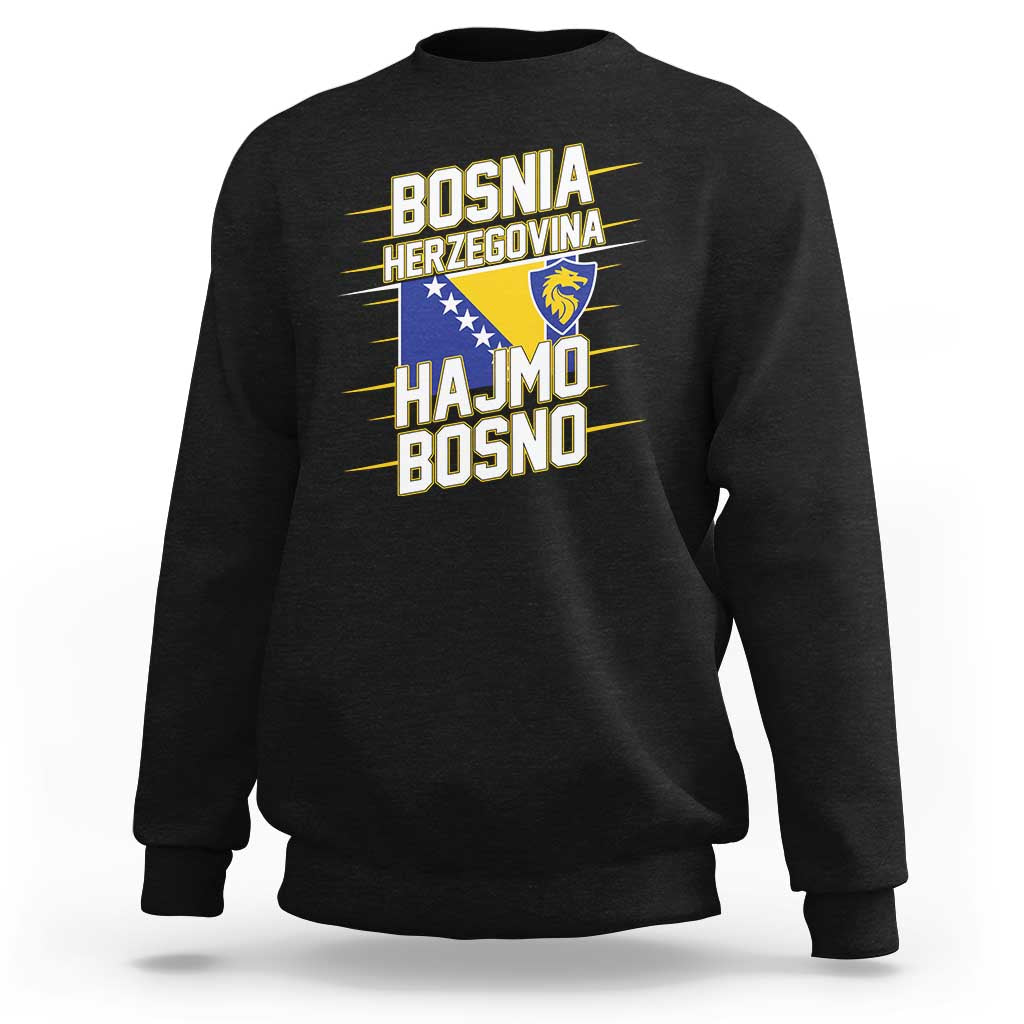 Lets Go Bosnia Herzegovina Hajmo Bosno Dragon Shield Sweatshirt Soccer Team Pride Football Fan Heritage