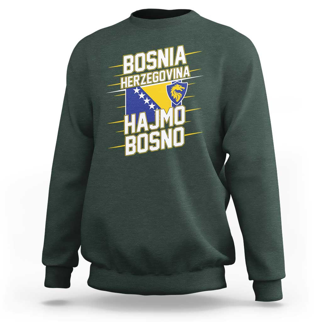 Lets Go Bosnia Herzegovina Hajmo Bosno Dragon Shield Sweatshirt Soccer Team Pride Football Fan Heritage