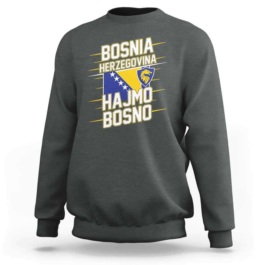 Lets Go Bosnia Herzegovina Hajmo Bosno Dragon Shield Sweatshirt Soccer Team Pride Football Fan Heritage