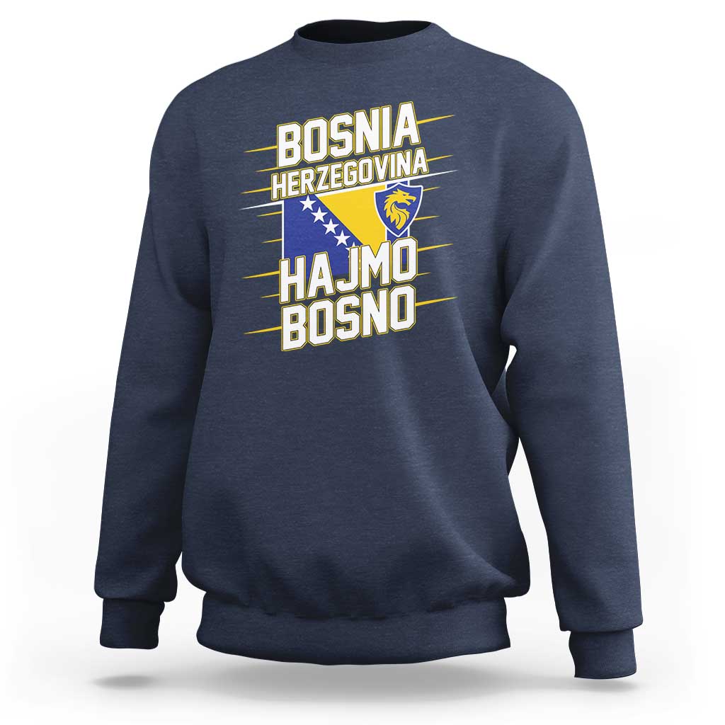 Lets Go Bosnia Herzegovina Hajmo Bosno Dragon Shield Sweatshirt Soccer Team Pride Football Fan Heritage