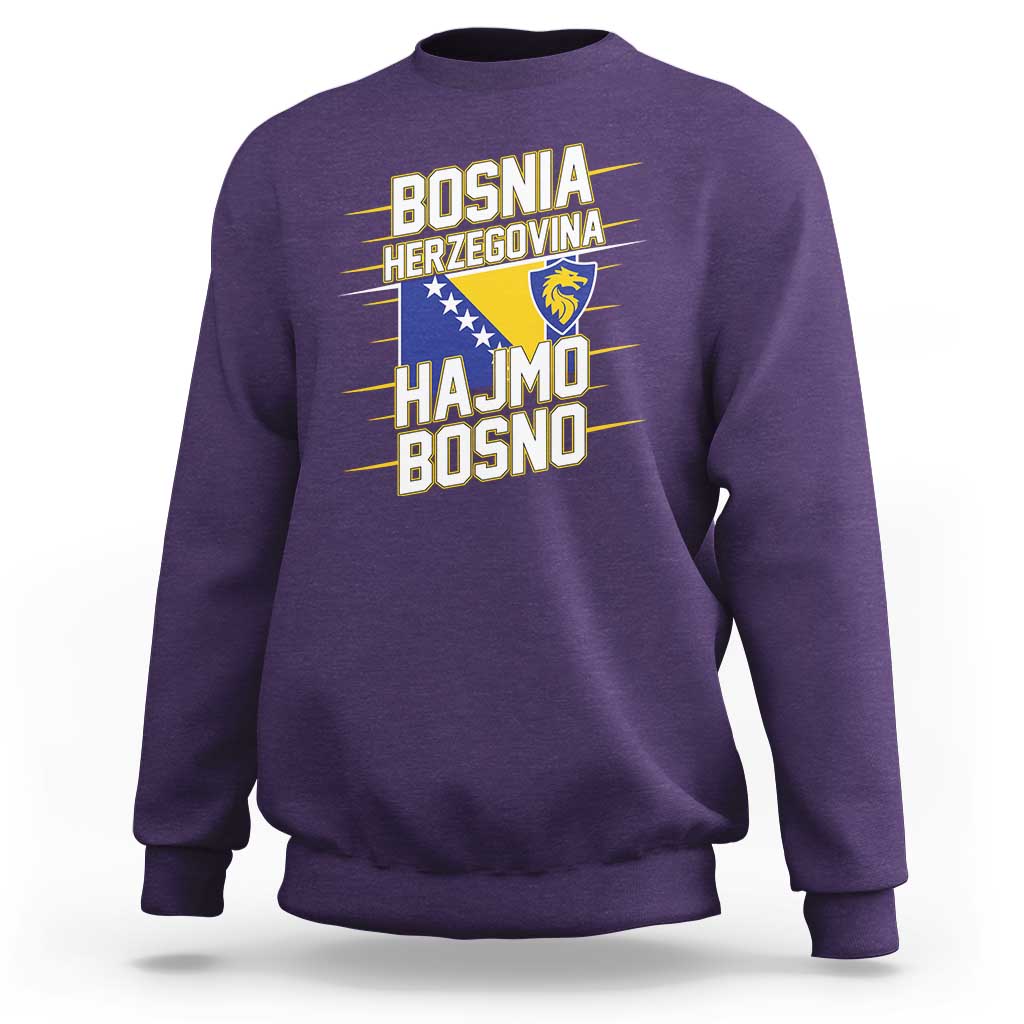 Lets Go Bosnia Herzegovina Hajmo Bosno Dragon Shield Sweatshirt Soccer Team Pride Football Fan Heritage