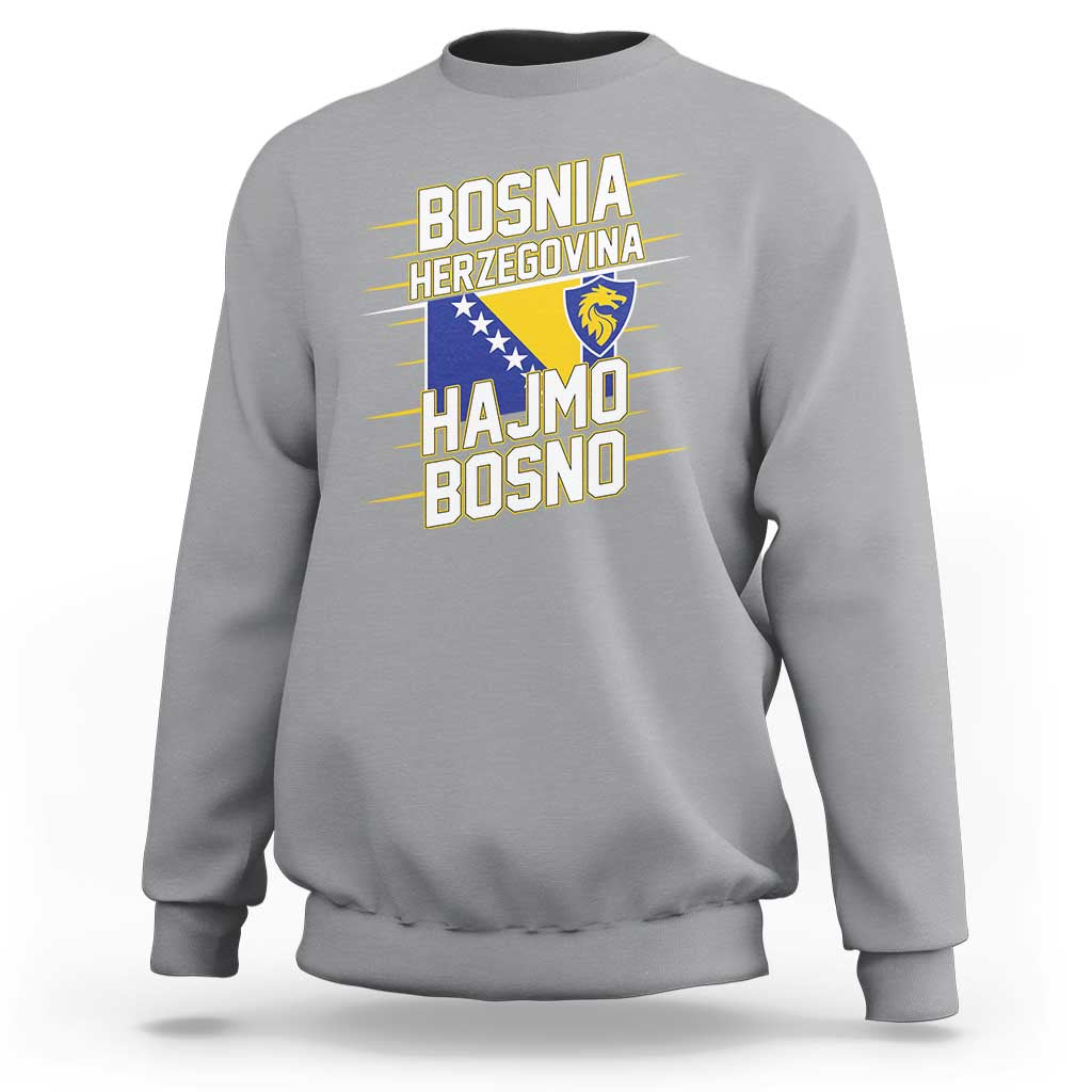 Lets Go Bosnia Herzegovina Hajmo Bosno Dragon Shield Sweatshirt Soccer Team Pride Football Fan Heritage